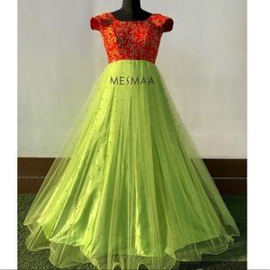 Pearl worked gown, indian dress